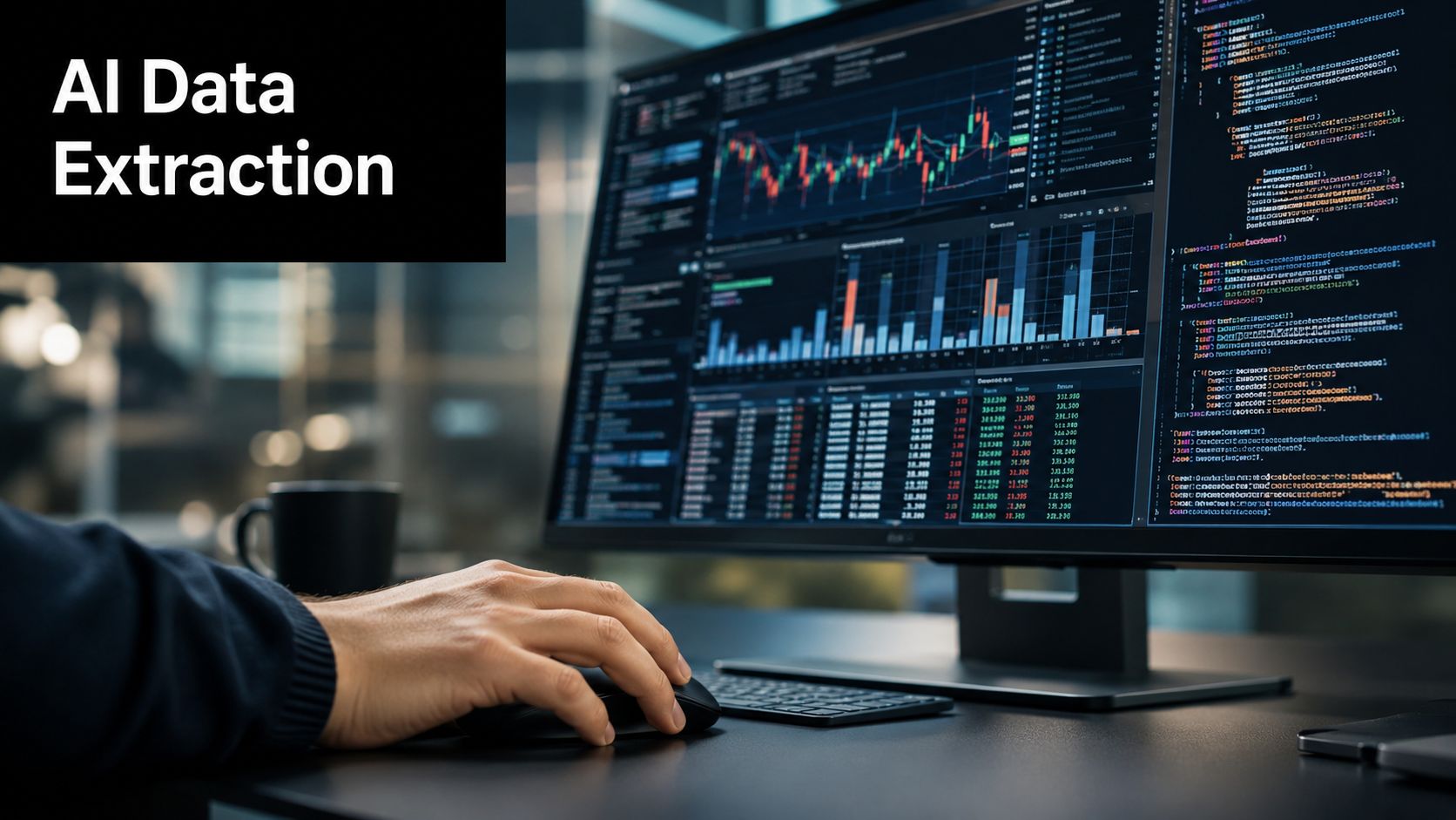 A professional analyzing stock market data on a computer screen using advanced income verification software.